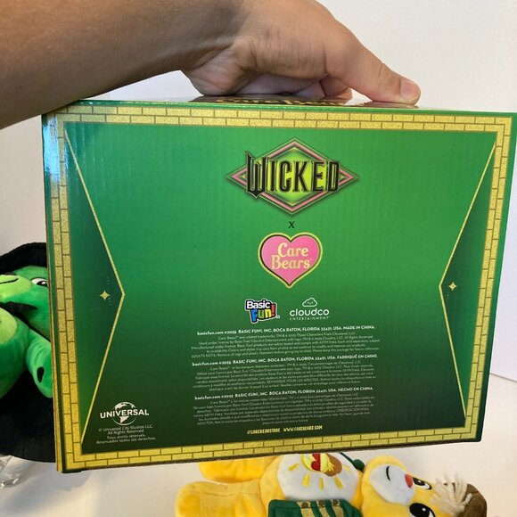 Care Bears X Wicked Fun Size Plush Set No Lion W Display Glinda Elphaba Tin Man - Picture 2 of 16